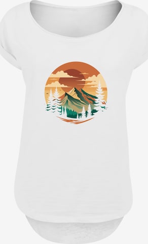 T-shirt 'Sonnenuntergang Berglandschaft' F4NT4STIC en blanc : devant