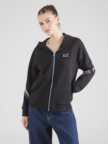 EA7 Emporio Armani Sportlik trikoojakk 'Natural Ventus 7', värv must: eest vaates