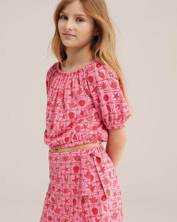 WE Fashion Блузка в Ярко-розовый: спереди