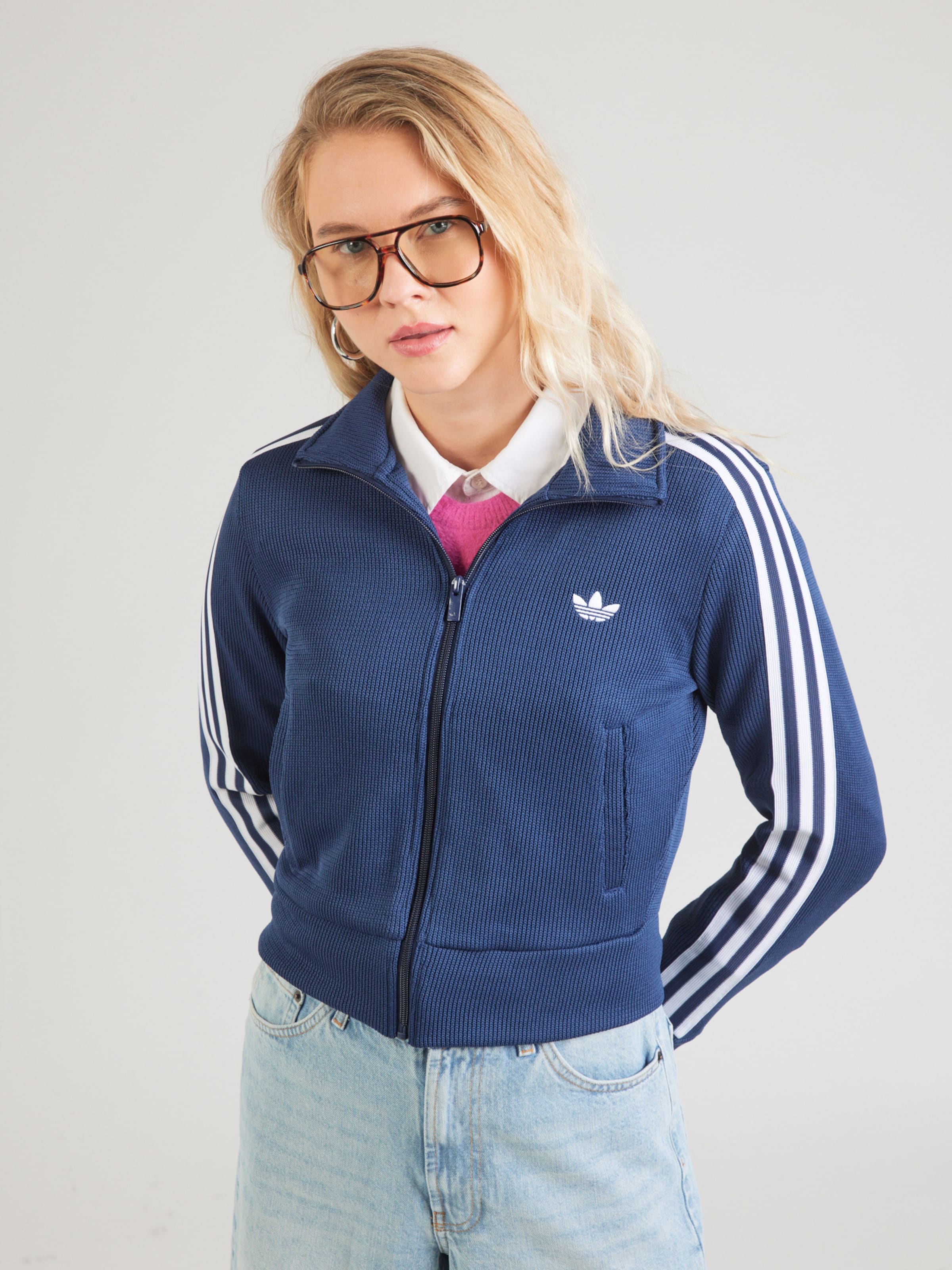 ADIDAS ORIGINALS Geacă tricotată 'Firebird' pe Albastru Marin