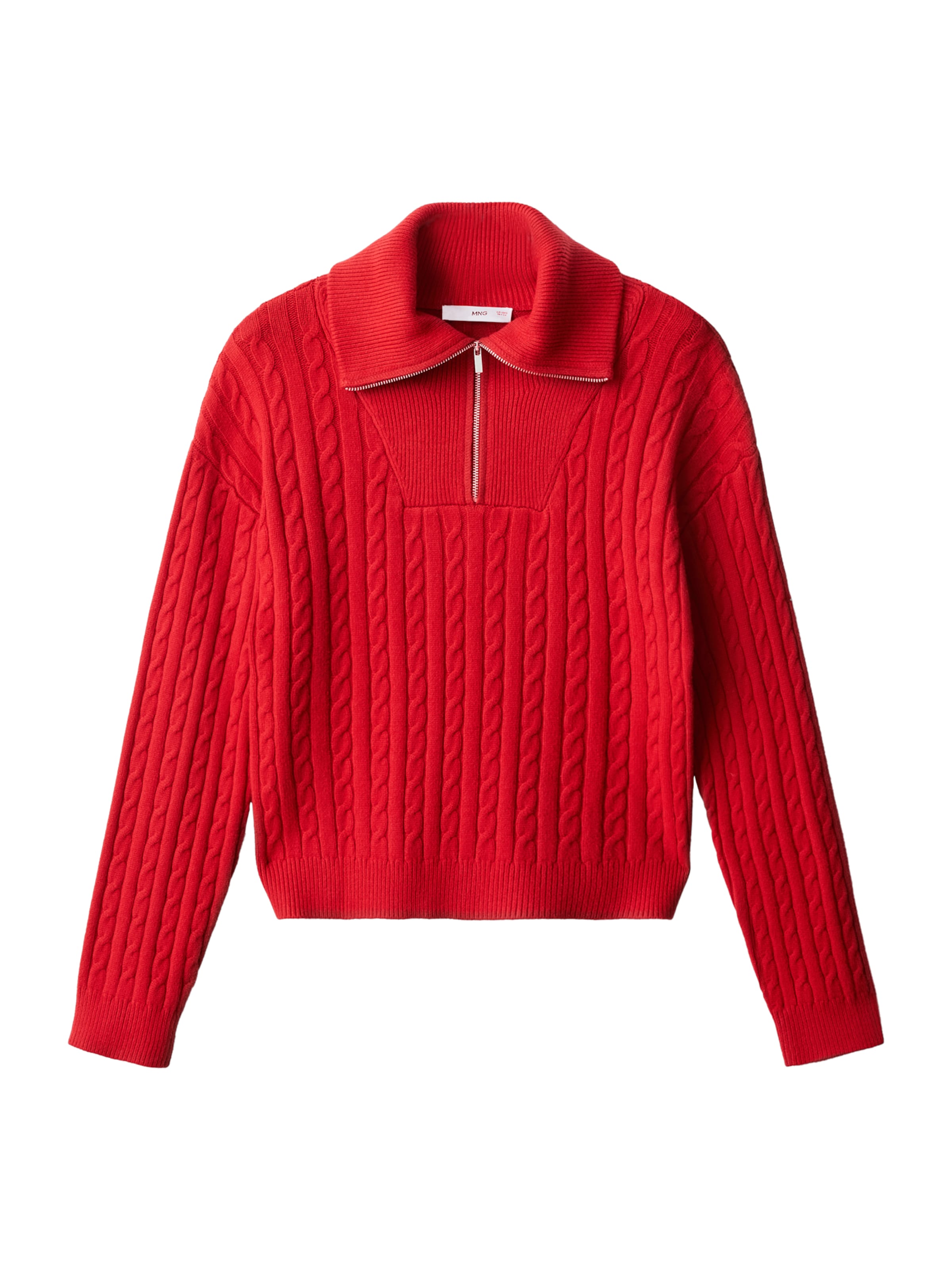MANGO Pullover 'RIBRAID' in Rot: Vorderseite