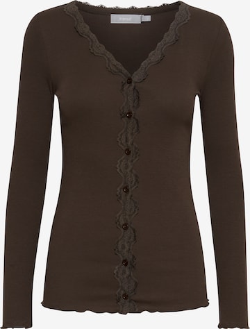 Fransa Knit cardigan in Brown: front