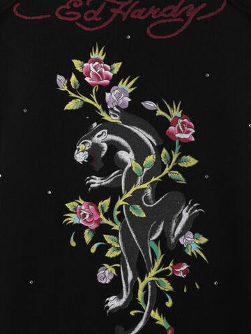 Ed Hardy Ruha 'Panther und Blumen' - fekete