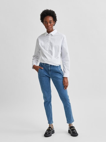 SELECTED FEMME Slimfit Jeans 'SLFTUNJA' in Blauw