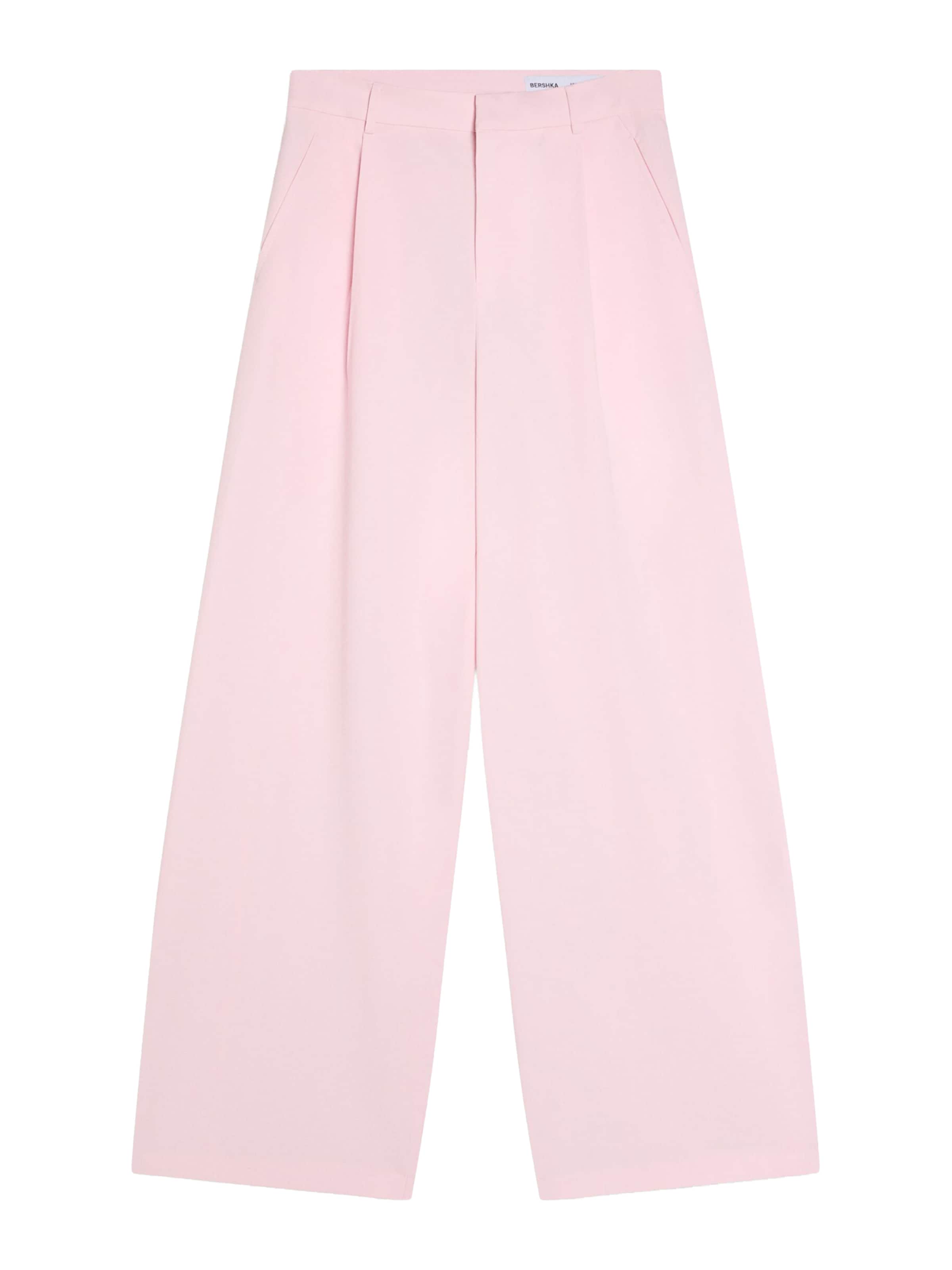 Wide leg Pantaloni cutați de la Bershka pe roz: față