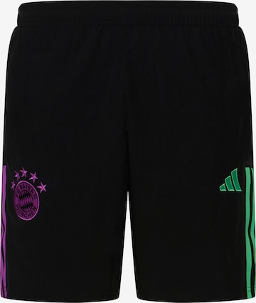 ADIDAS PERFORMANCE Regular Workout Pants 'FC Bayern München Tiro' in Black: front