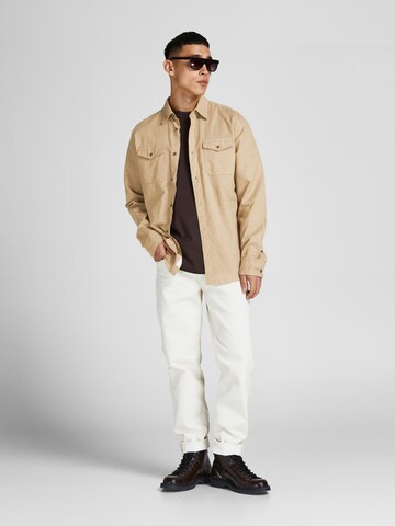 JACK & JONES Regular Fit Hemd 'SUMMER FIELD' in Braun