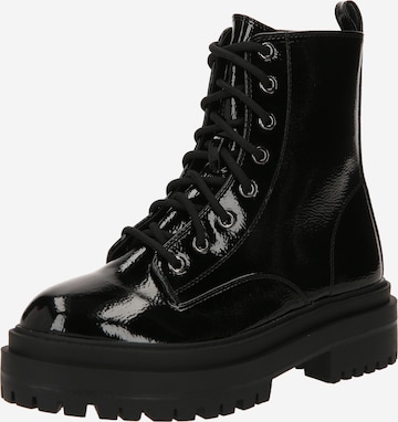 Raid Lace-Up Ankle Boots 'OBEY' in Black: front