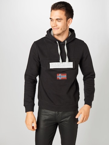 NAPAPIJRI Sweatshirt 'Burgee Win' in Schwarz: predná strana