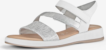 GABOR Strap Sandals in Silver: front