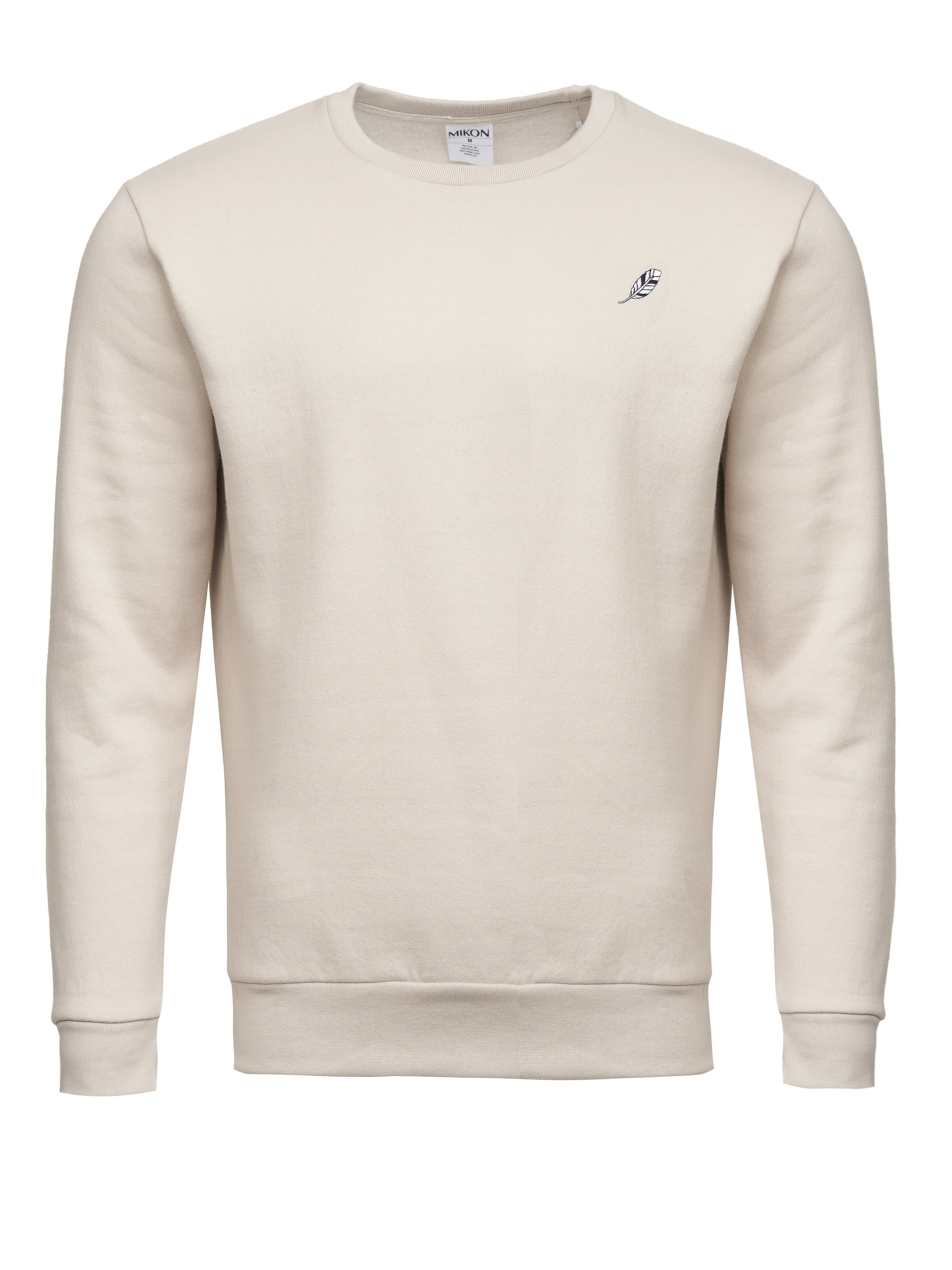 Mikon Sweatshirt 'Feder' in Beige: Vorderseite