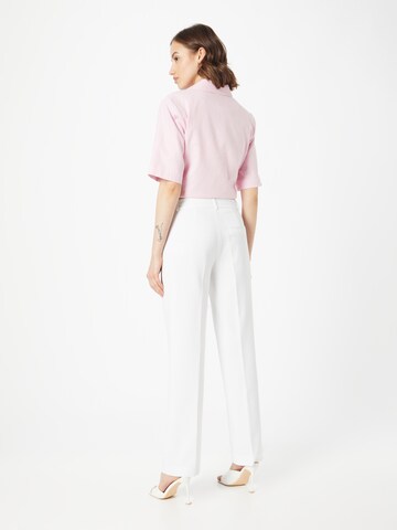 Gina Tricot Regular Trousers with creases in White