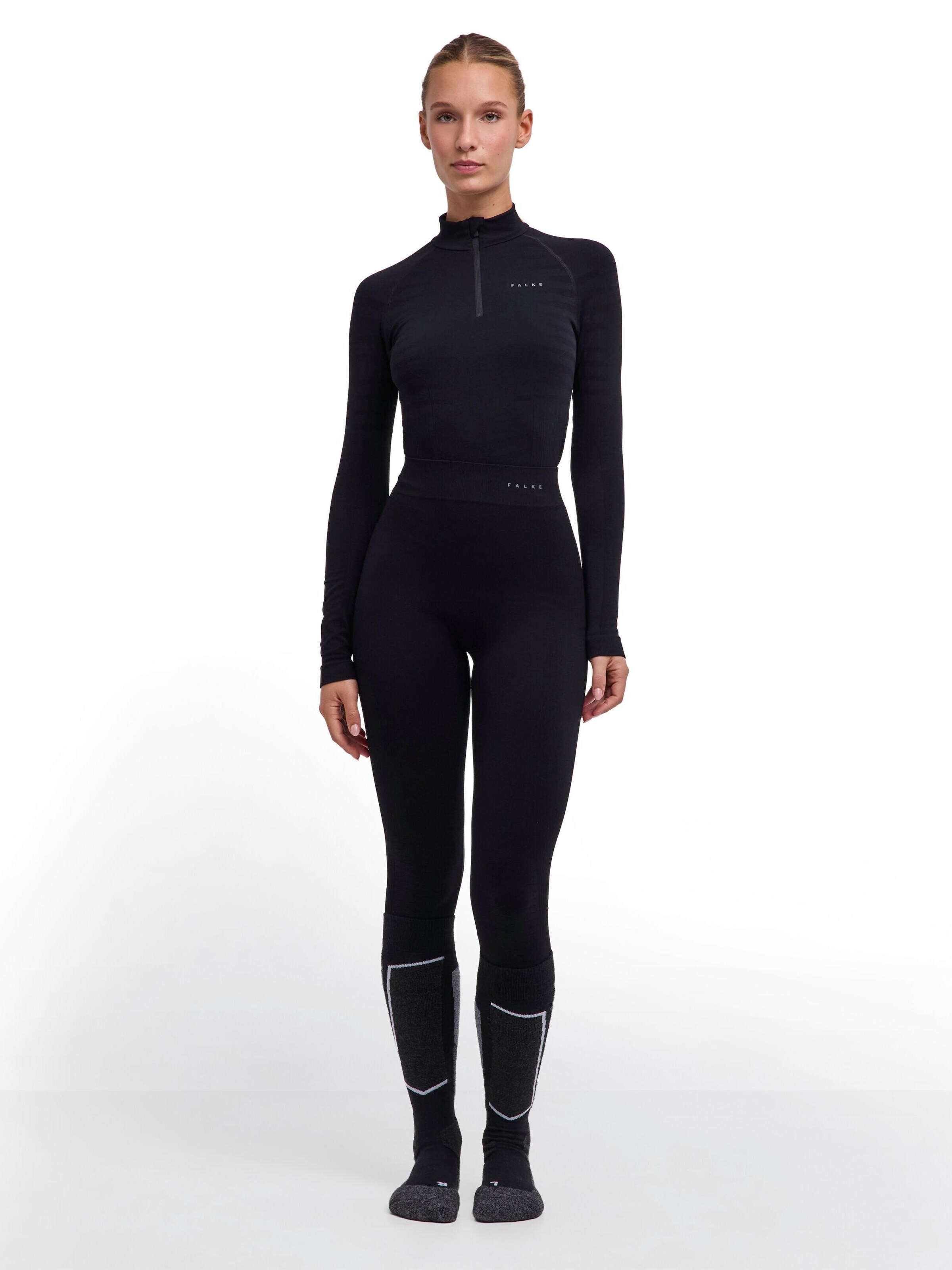 FALKE Skinny Workout Pants in Black: front