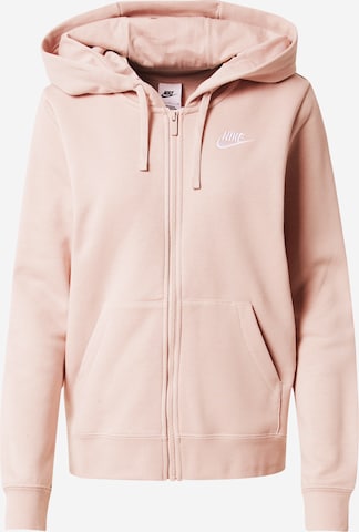 Hanorac 'Club Fleece' de la Nike Sportswear pe roz: față