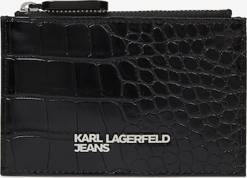KARL LAGERFELD JEANS Kotelo ' METAL LOGO CROC ' värissä musta: etupuoli