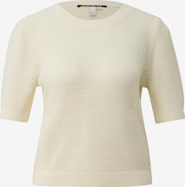 Pull-over QS en beige : devant
