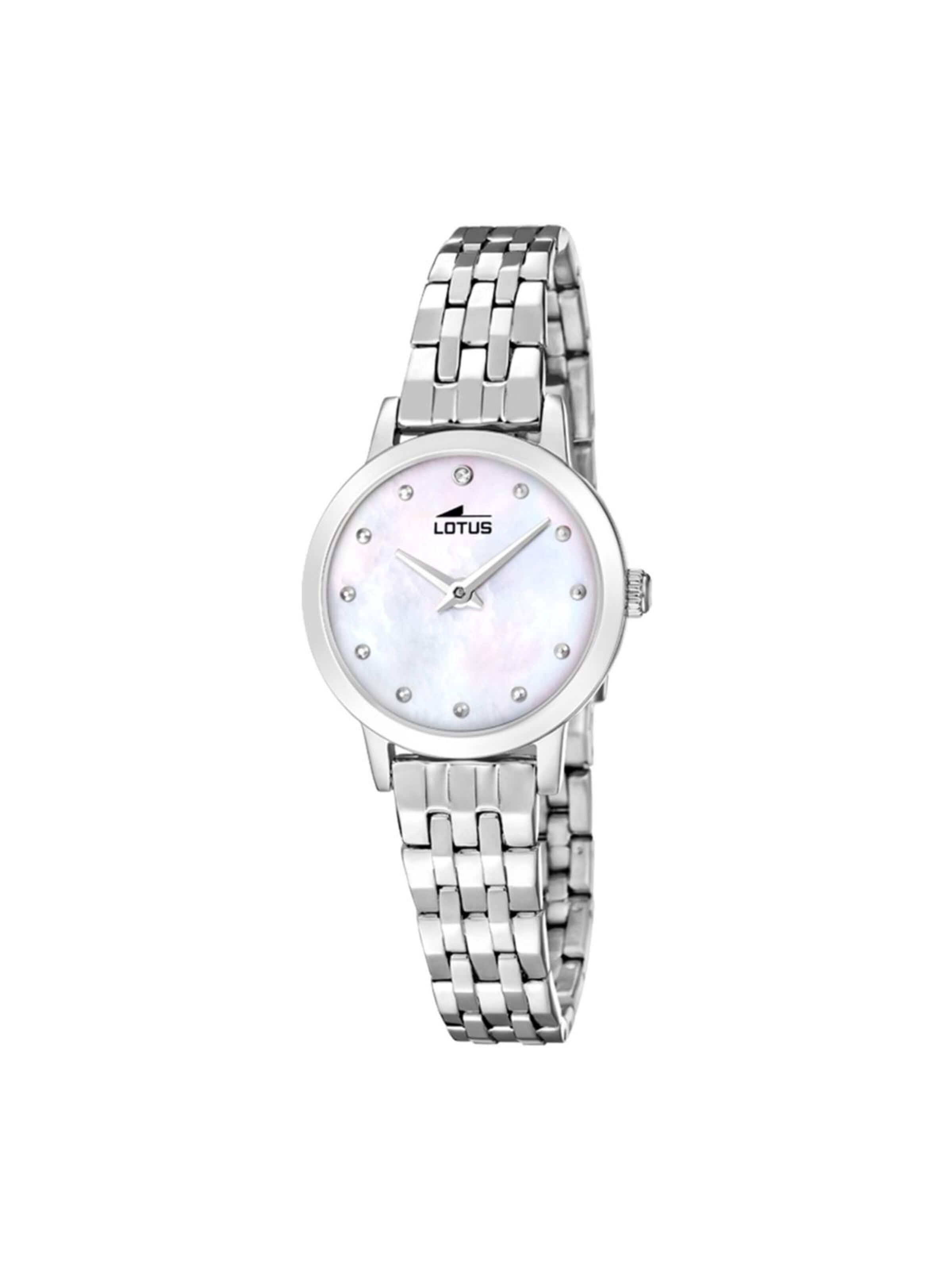Montre à affichage analogique Lotus en blanc : devant
