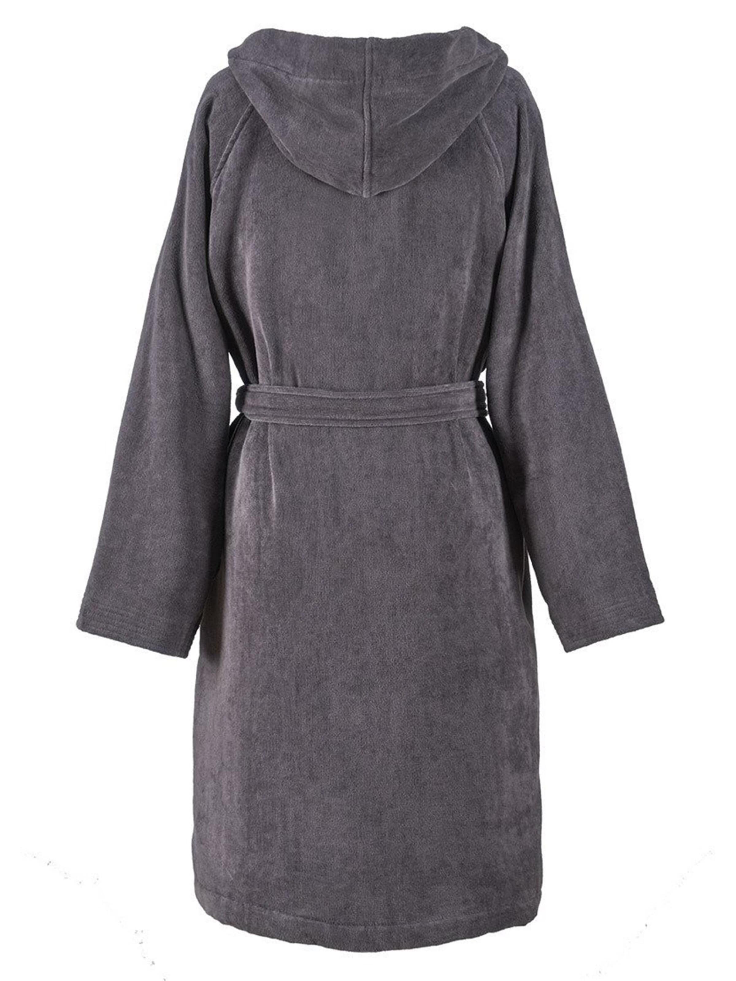 BOSS Home Long Bathrobe 'PLAIN' in Grey