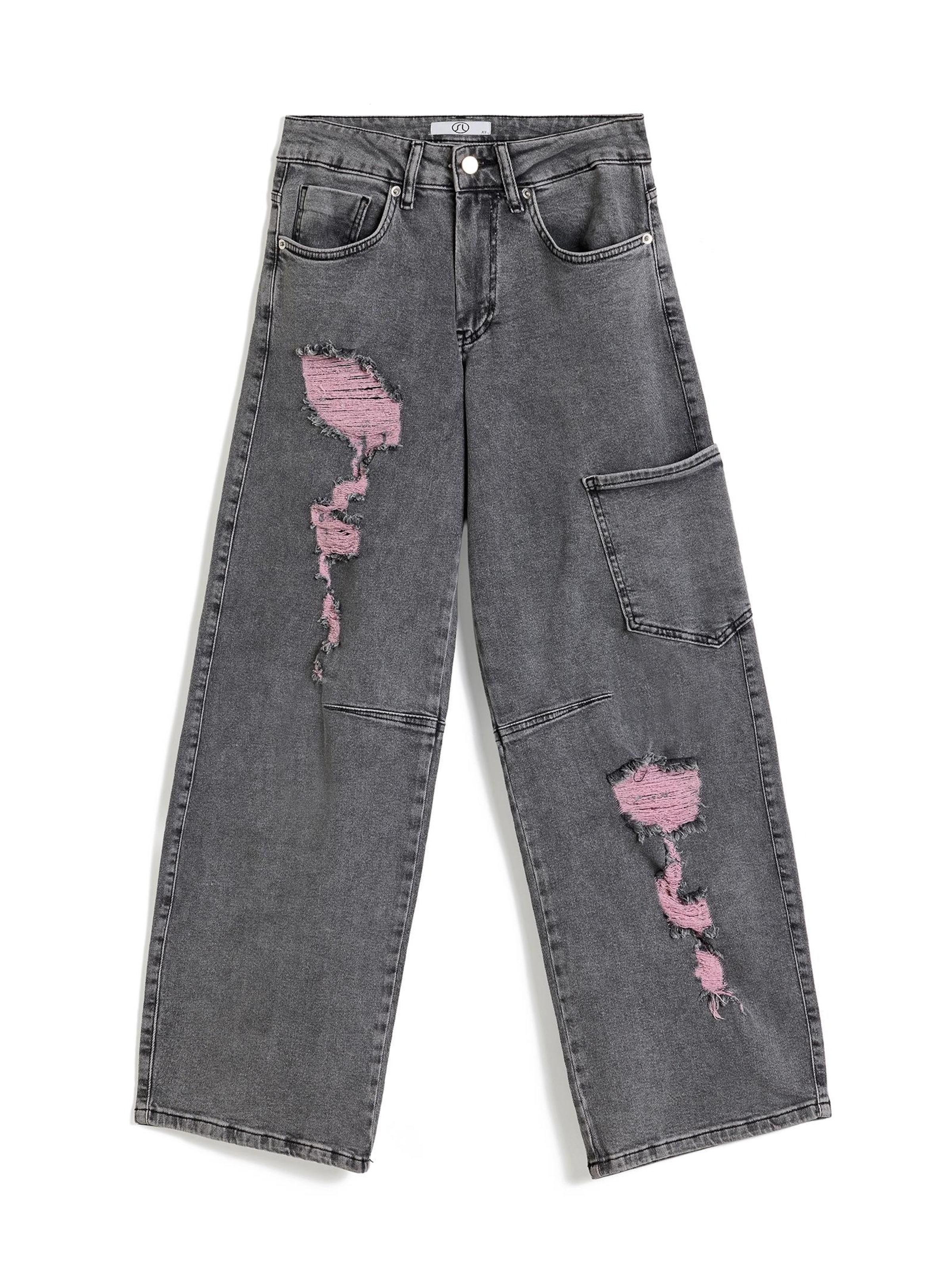 Sl Jeschow Baggy Jeans in Grey: front