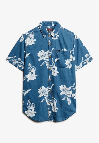 Superdry Regular Fit Hemd in Blau: Vorderseite