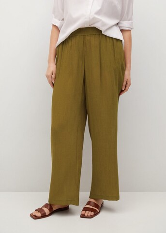 MANGO Wide leg Broek 'Fluber' in Groen: voorkant