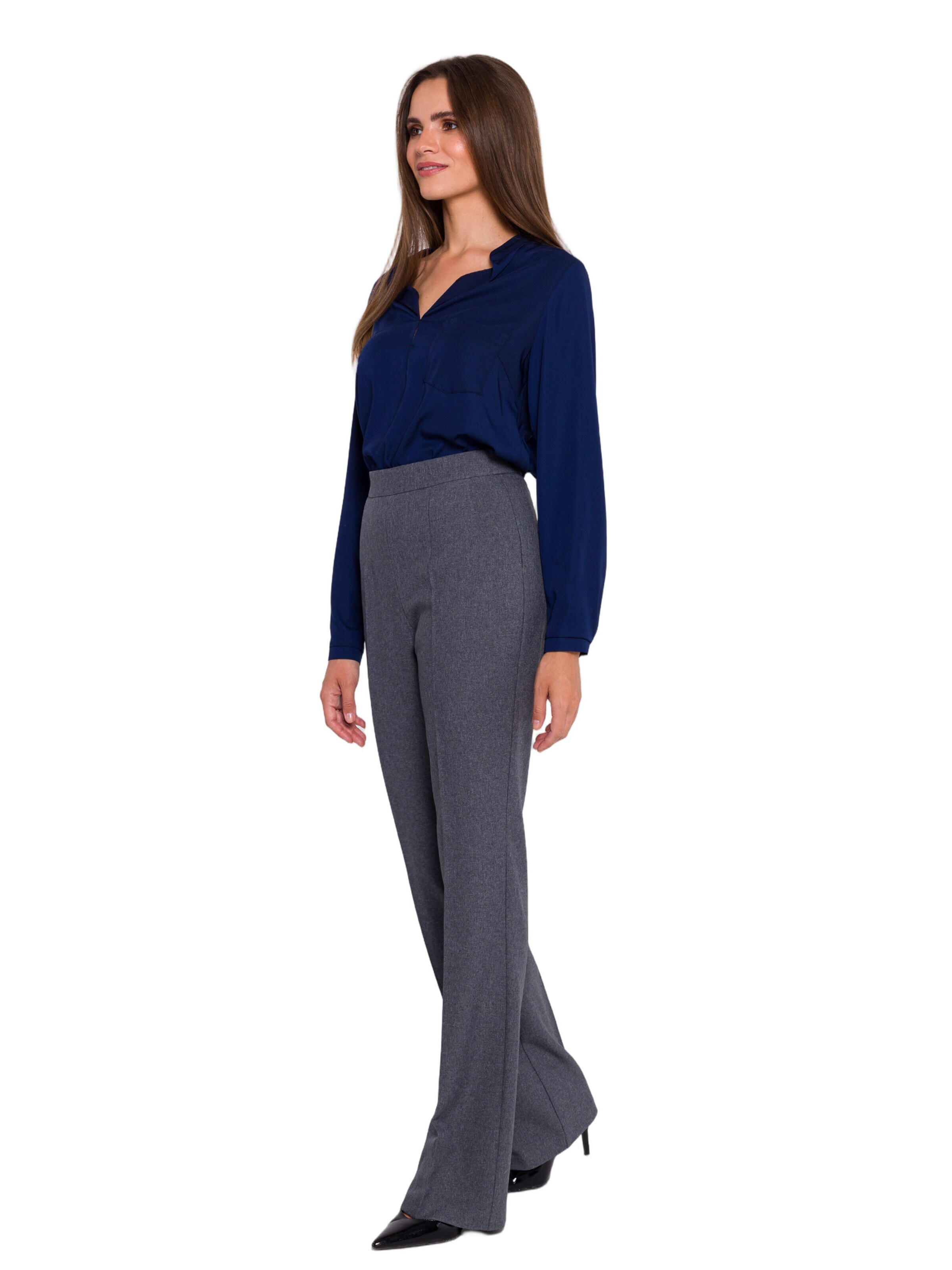 Bootcut Pantaloni cu dungă ' S371 ' de la Stylove pe gri