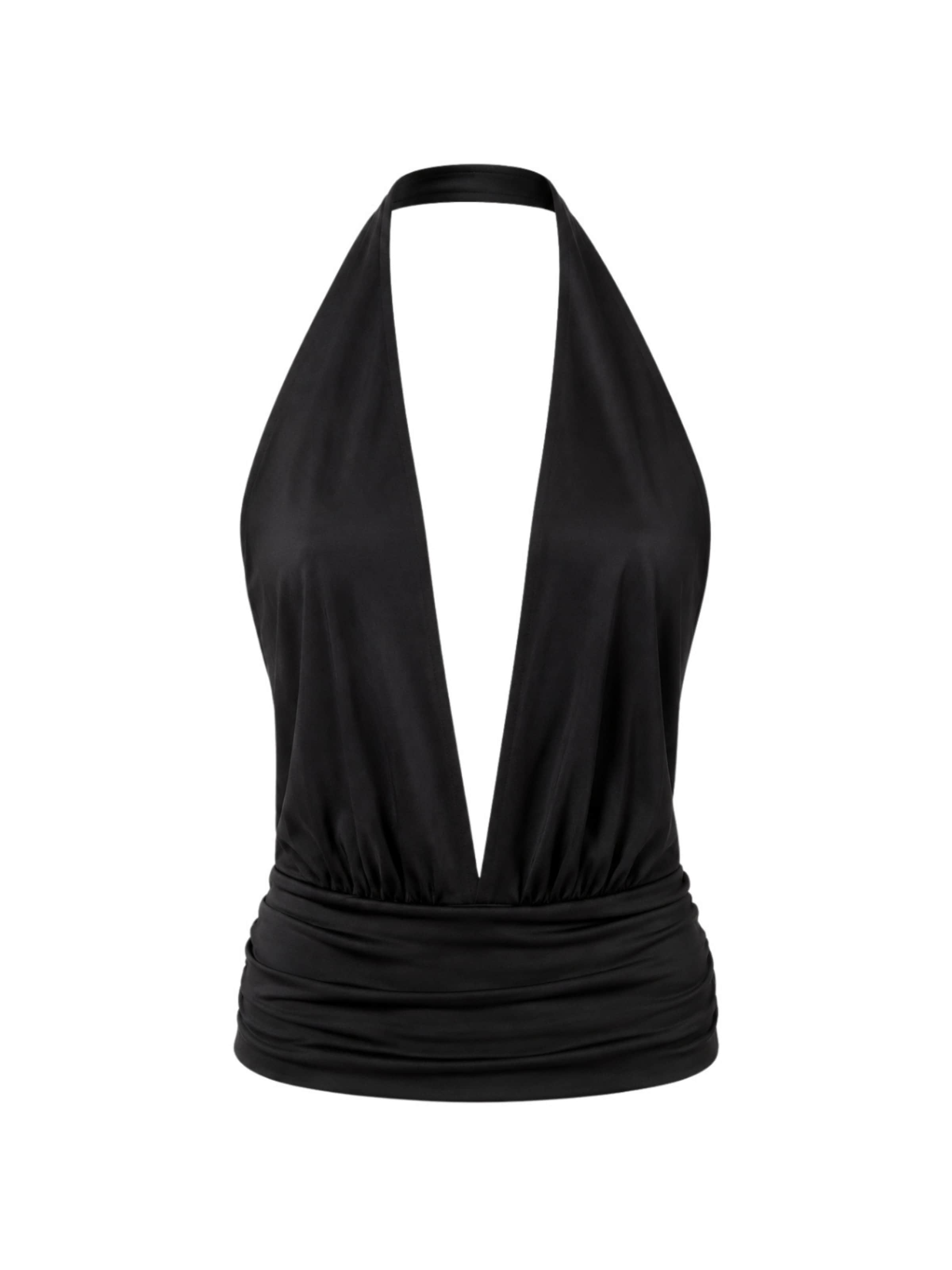OW Collection Top 'AGATHA' in Zwart: voorkant