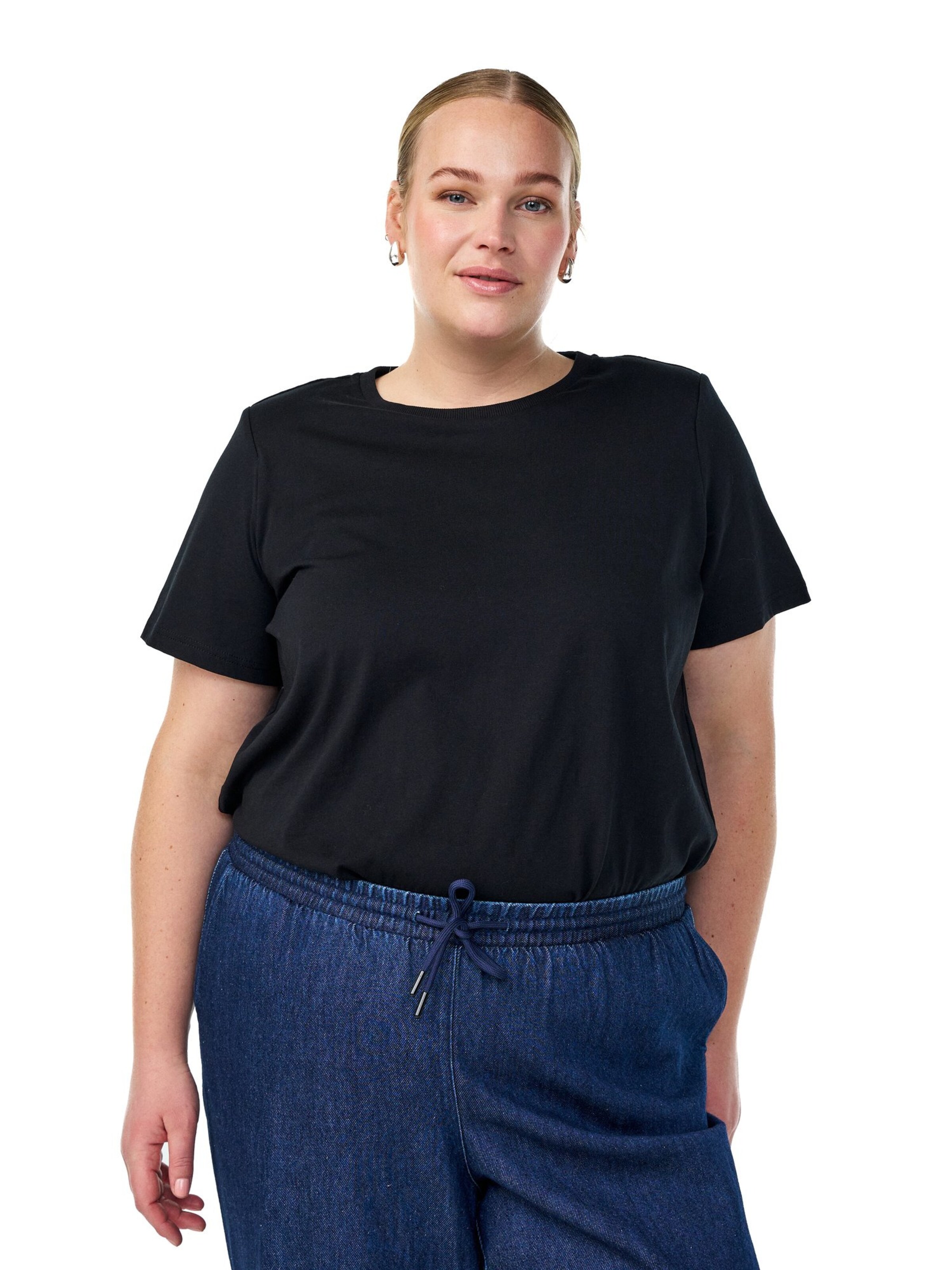 Zizzi Футболка 'MDINA' в Черный: спереди