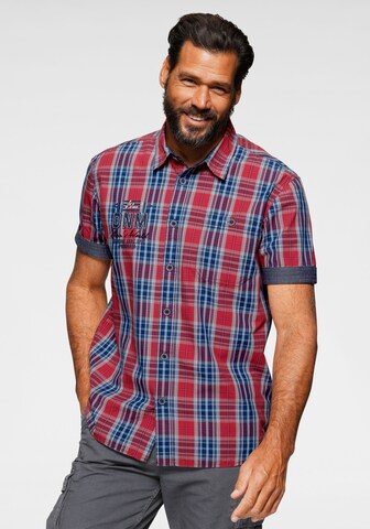 Man's World Comfort Fit Kurzarmhemd in Rot: Vorderseite