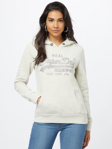 Sweat-shirt Superdry en beige : devant