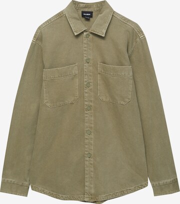 Pull&Bear Button Up Shirt in Green: front