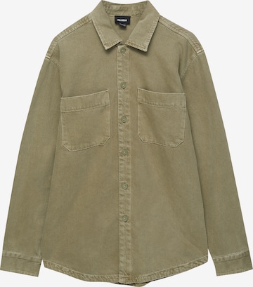 Pull&Bear Comfort Fit Skjorta i grön: framsida