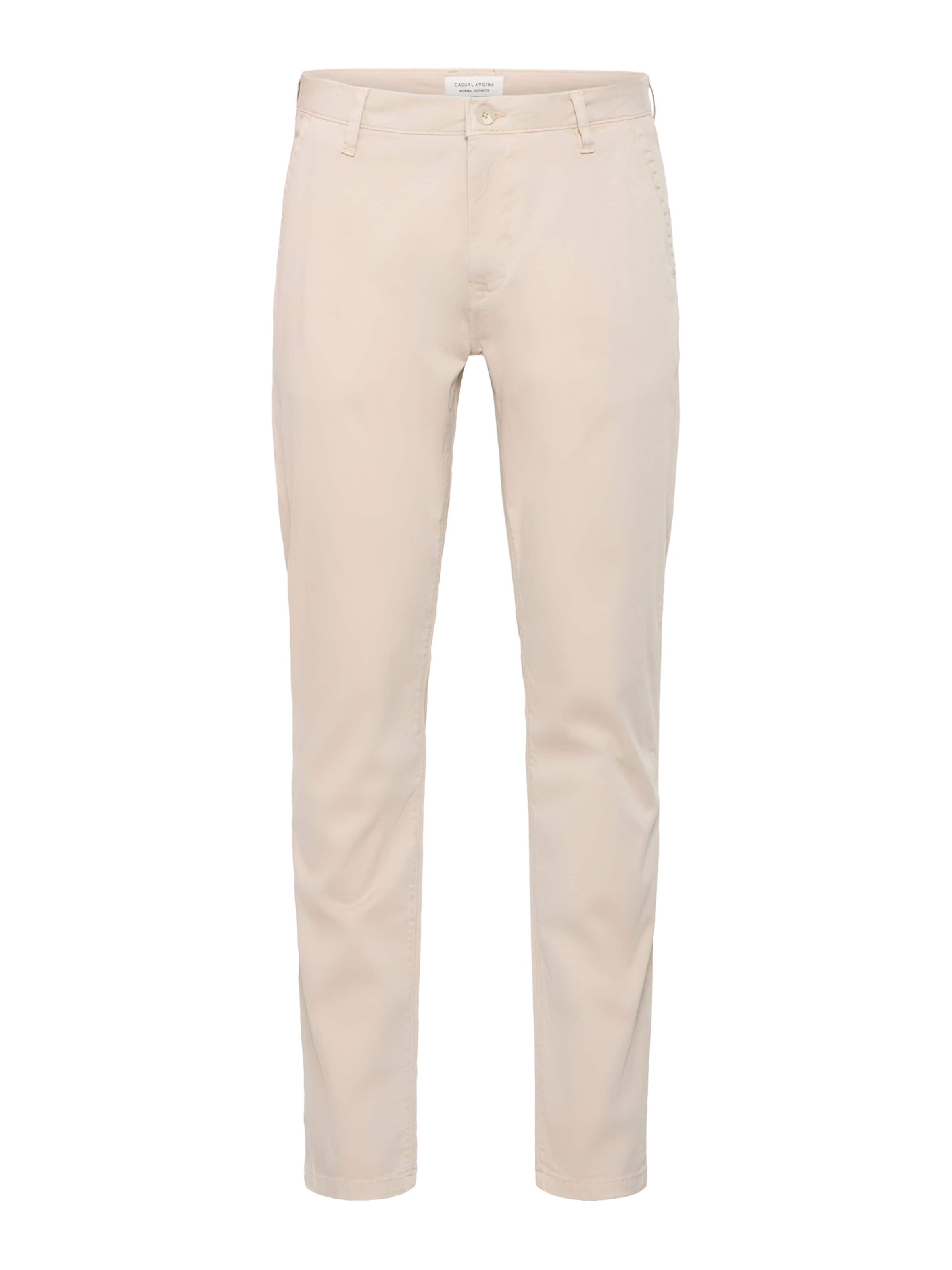 Casual Friday Слим фит Панталон Chino в бежово: отпред