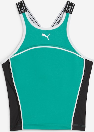 PUMA Sporttop in smaragd / schwarz / weiß, Produktansicht