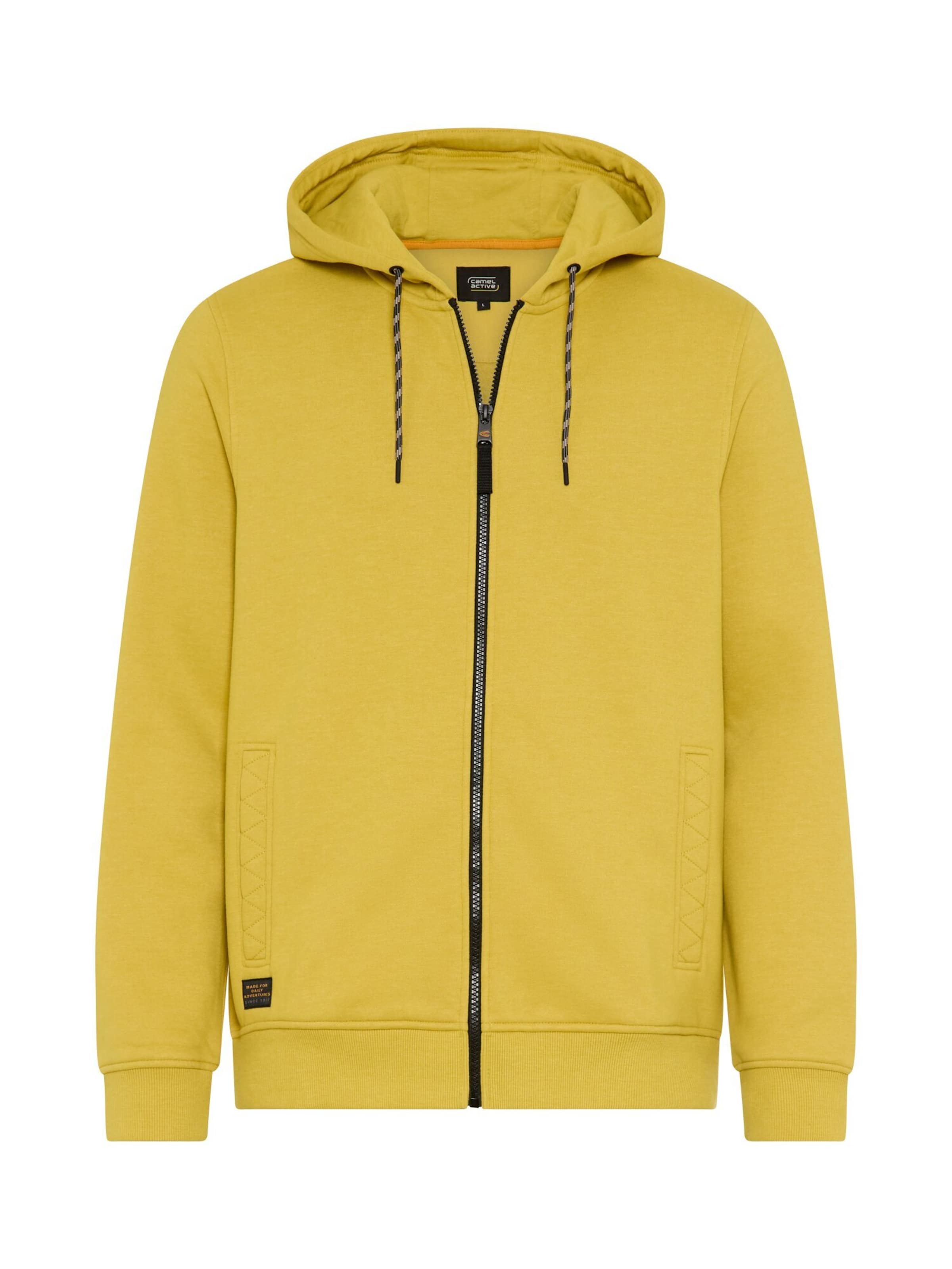 CAMEL ACTIVE Zip-Up Hoodie in Yellow: front