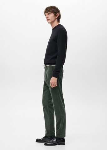 MANGO MAN Slim fit Pants 'Berdam' in Green