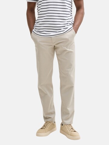 TOM TAILOR DENIM Regular Chino trousers in Beige: front