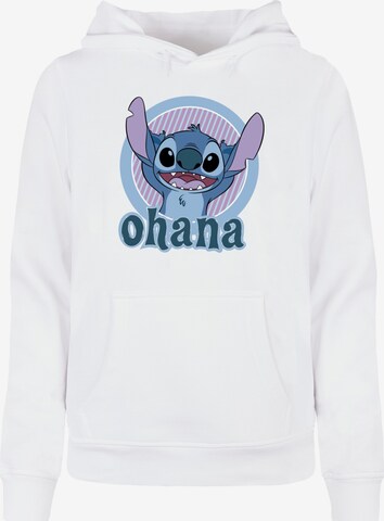 ABSOLUTE CULT Sweatshirt 'Lilo And Stitch - Ohana Circle' in White: front