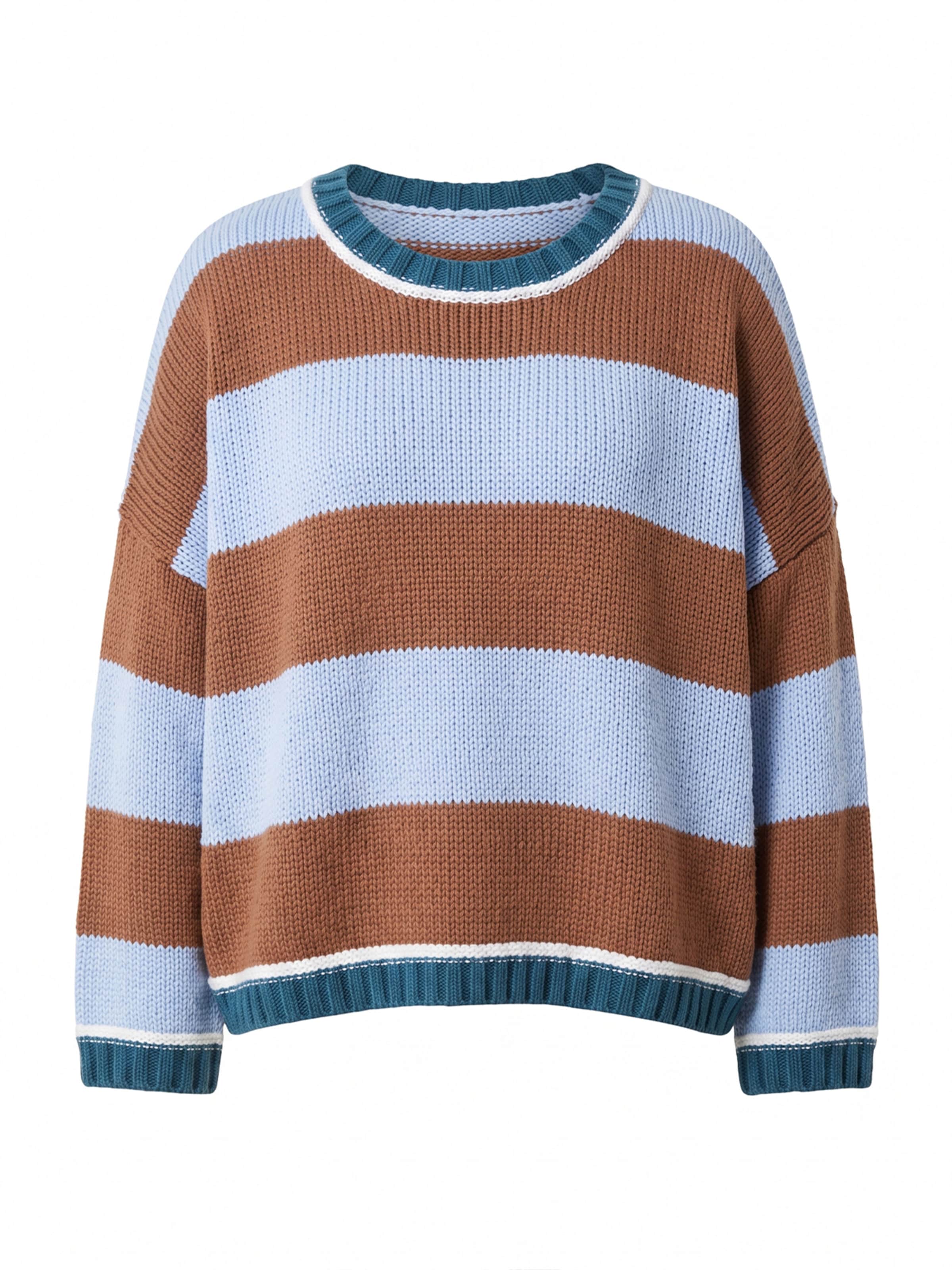 Imily Bela Pull-over en S en bleu / marron / blanc, Vue avec produit