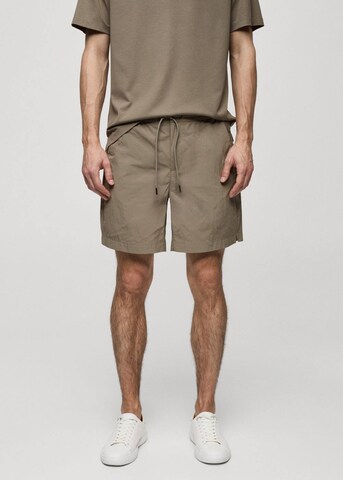 MANGO MAN Regular Pants 'Moon' in Green: front