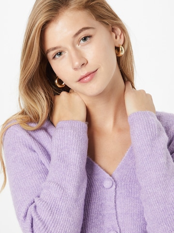 PIECES Knit Cardigan in Purple