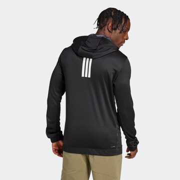 ADIDAS PERFORMANCE Athletic Zip-Up Hoodie in Black