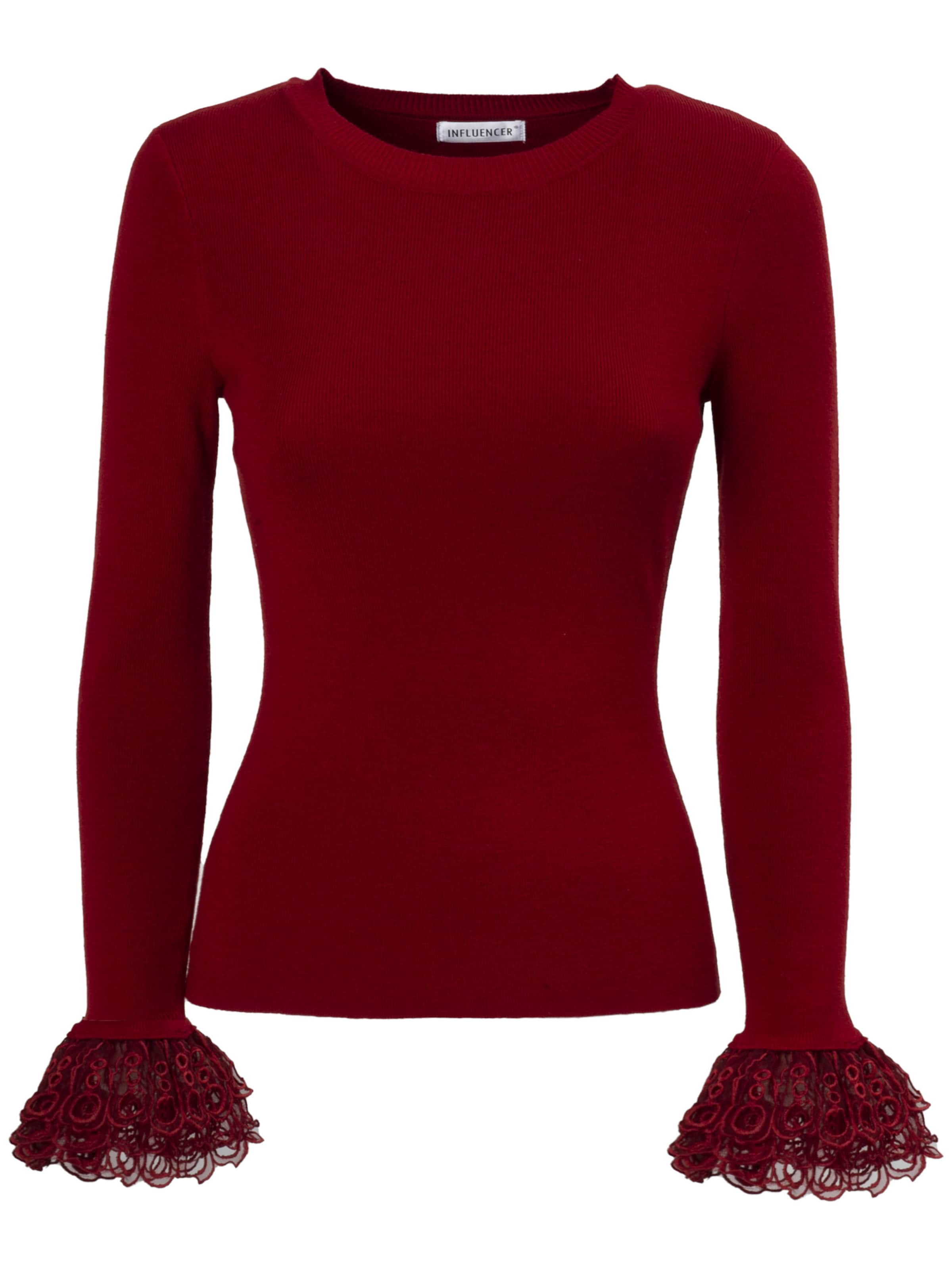 Influencer Пуловер в червено: отпред