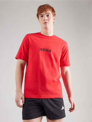 ADIDAS SPORTSWEAR Λειτουργικό μπλουζάκι 'Essentials Linear' σε κόκκινο: μπροστά