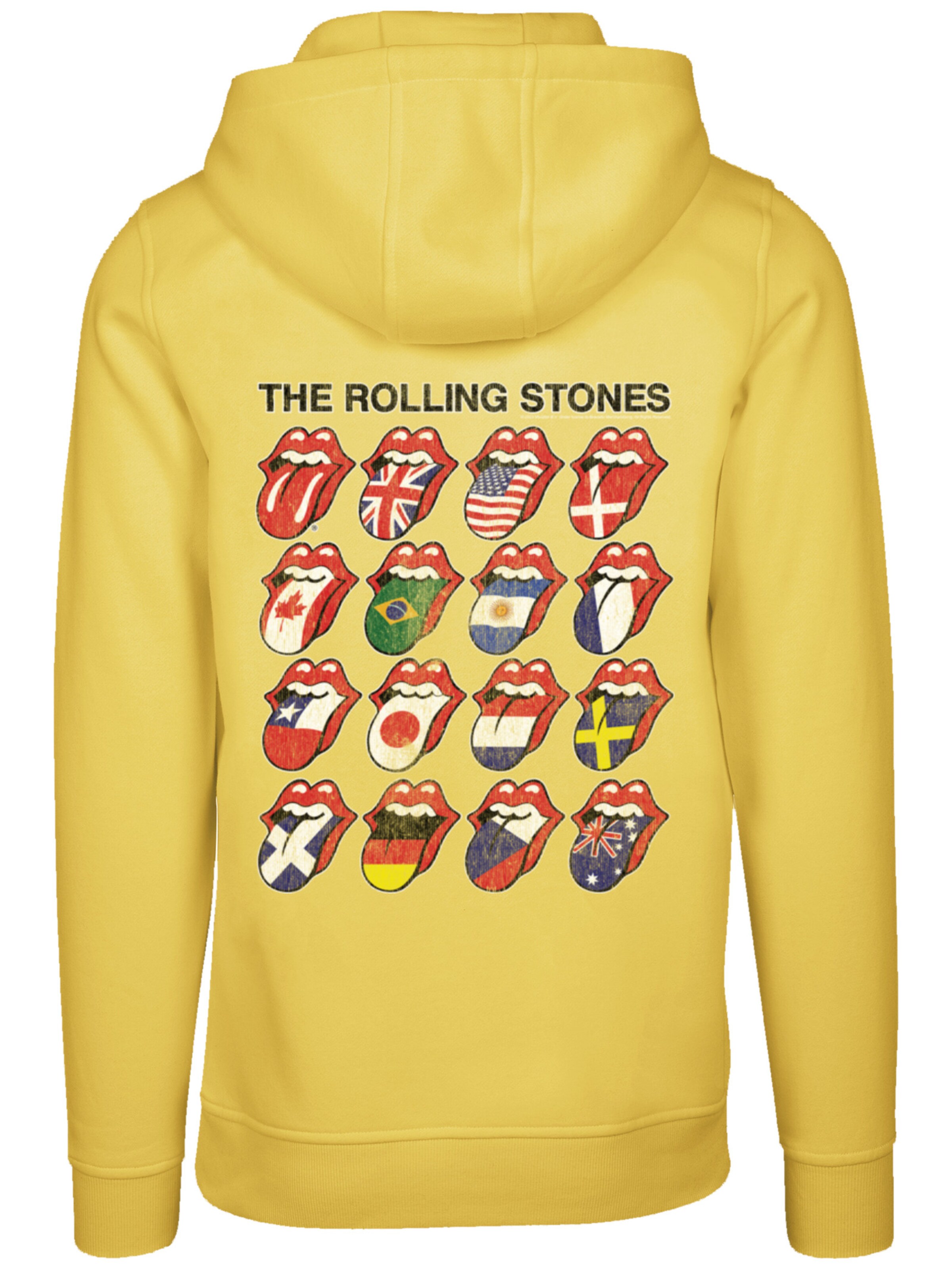Sweat-shirt 'The Rolling Stones Voodoo Lounge Tongues' F4NT4STIC en jaune