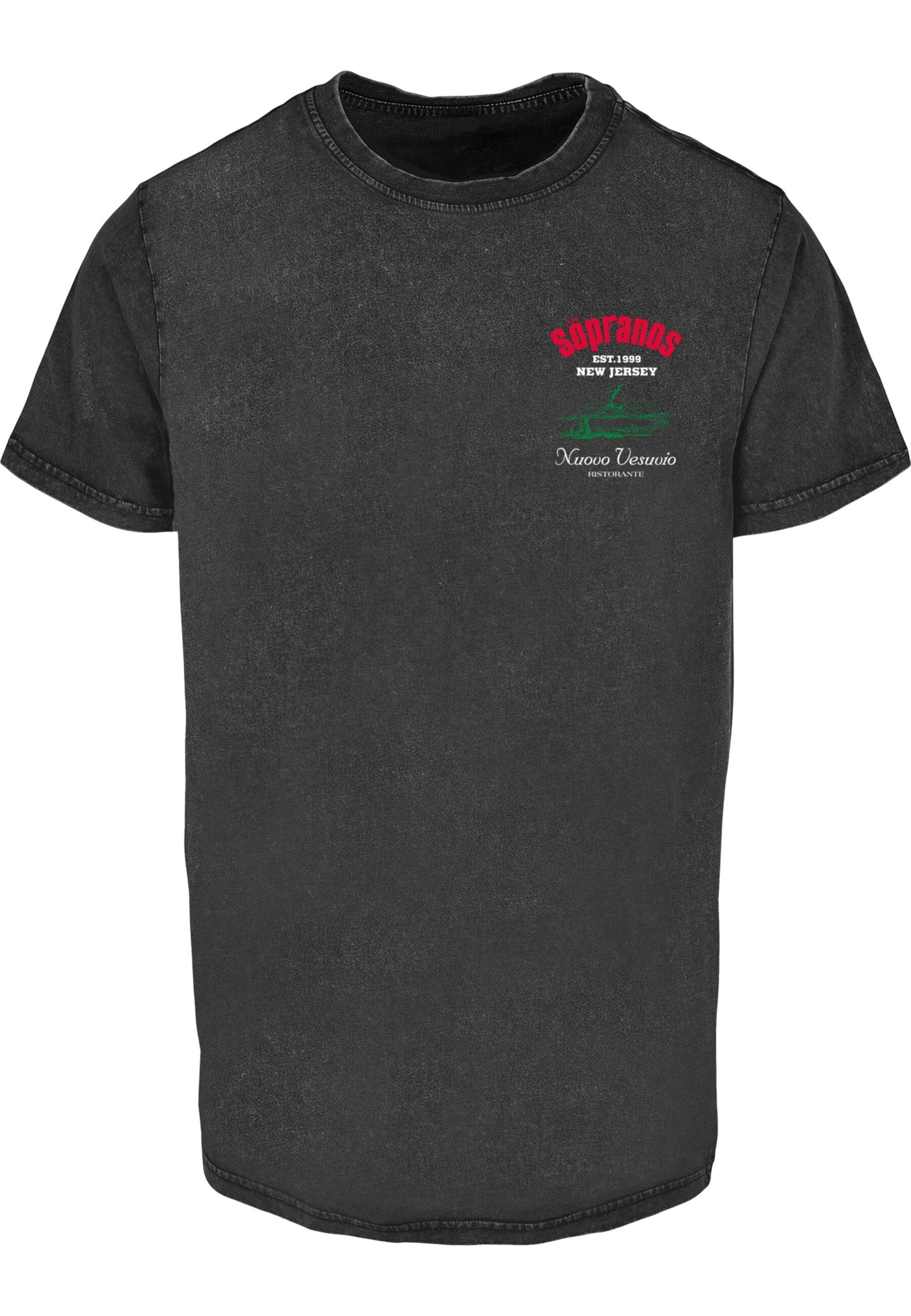 Merchcode Tričko 'Sopranos Nuevo Vesuvio' – černá: přední strana