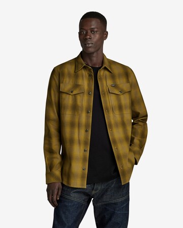 G-Star RAW Slim fit Button Up Shirt in Brown: front