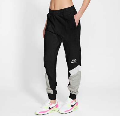 szürke melír / fekete / fehér Nike Sportswear Nadrág, Modell nézet