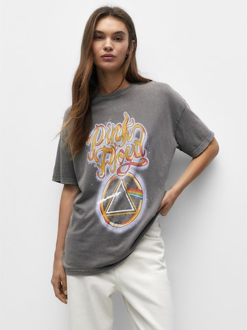 Pull&Bear Oversized shirt in Grey: front