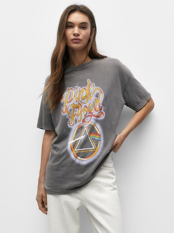 Pull&Bear Oversize t-shirt i grå: framsida